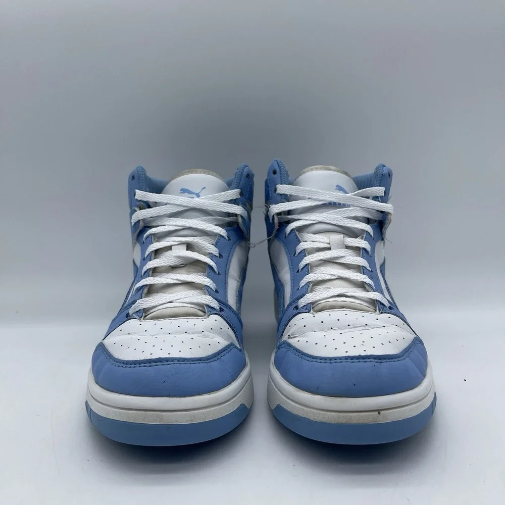 PUMA Rebound LayUp Men's Size 6.5 Sneakers 395109-01 White Blue Athletic Shoes